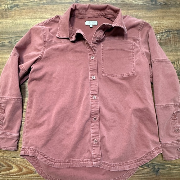Bagatelle Dusty Rose Button-Down Structured Shirt - M - Picture 1 of 7